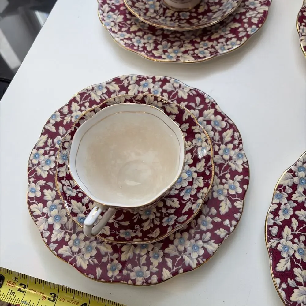 Vintage RARE Royal Albert Chintz Royal Brocade Coffee/Tea Dessert Set 20 Pieces